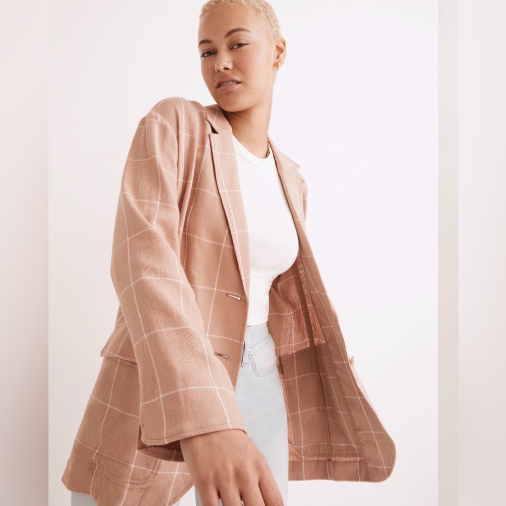 Madewell Breezewoven Larsen Blazer in Windowpane Size M - Picture 5 of 12